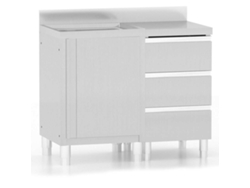 Gabinetes de cocina comerciales MAISON EXCLUSIVE, 2 piezas, acero inoxidable
