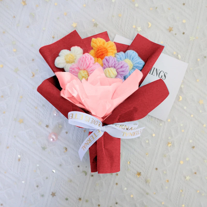 Ramos Miniatura De Profiteroles Tejidos A Crochet, Ramos Hechos A Mano, Arreglos Florales Tejidos.
