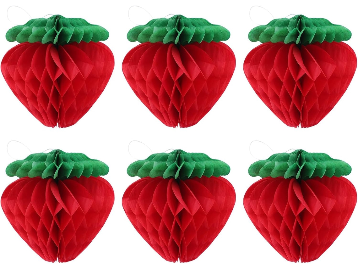 Juego de 10 bolas de papel rojas, decoración de jardín, fiestas, bodas, encantador diseño de panal, GOKOCO