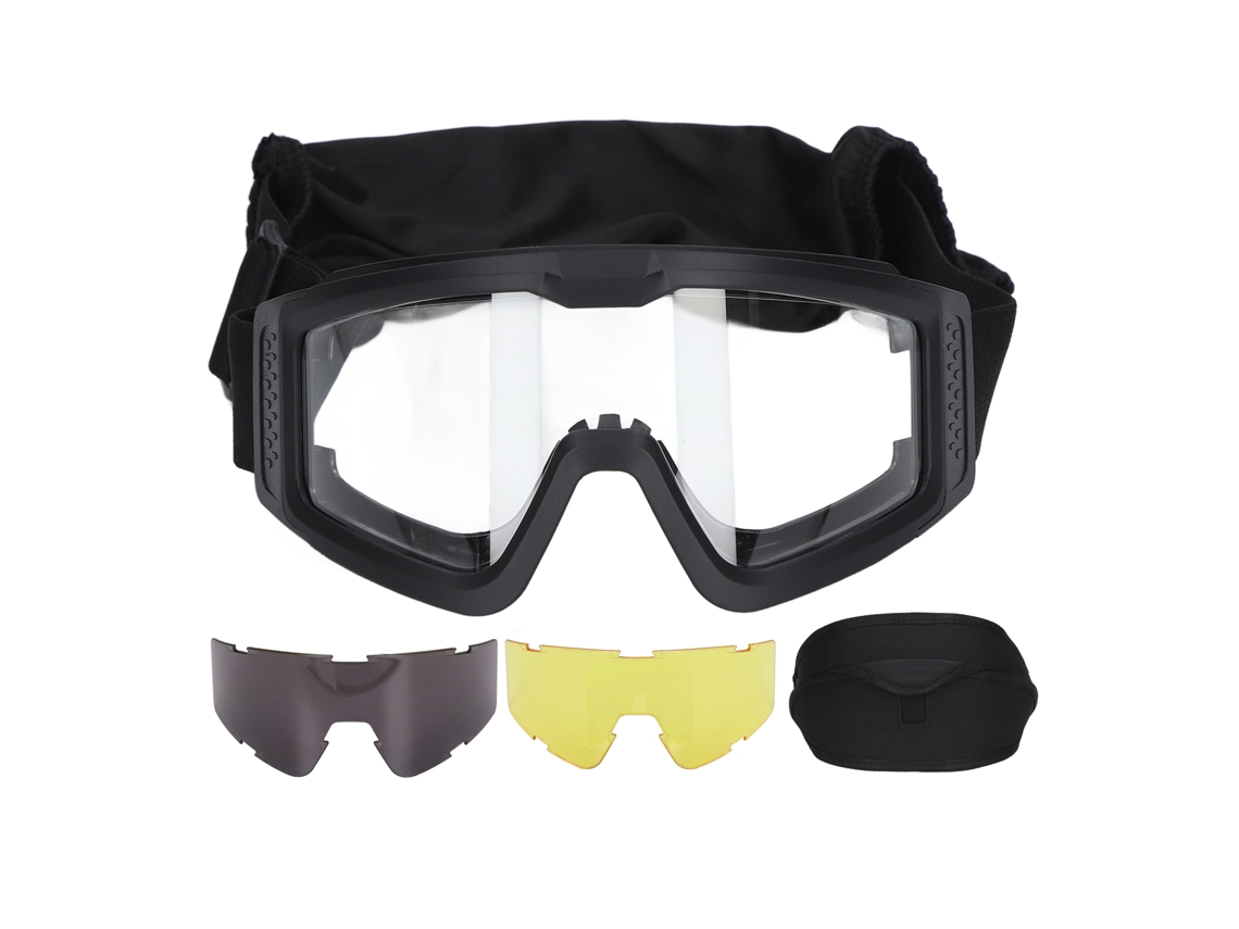 Óculos De Proteção Outdoor Detacháveis Uv Impacto Resistente Grosso Camping Bike Ciclismo Quadro Preto