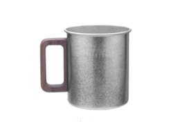 Taza De Camping De Titanio Puro Con Asa De Madera, Gran Capacidad, Portátil Para Uso En Exteriores, 450 Ml.