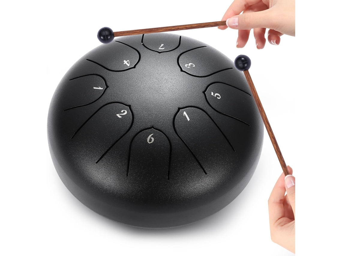 Tambor Lengüeta Acero 6 Pulgadas 8 Notas Handpan Yoga Exterior