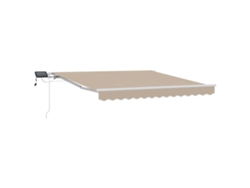 Maison Exclusive - Toldo Retráctil Manual Beige 350 X 250 Cm Tela Y Acero