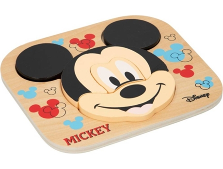 Juego Didácticos WOOMAX Puzzle madera Mickey 6 piezas (22x20x2 cm - 1 año)