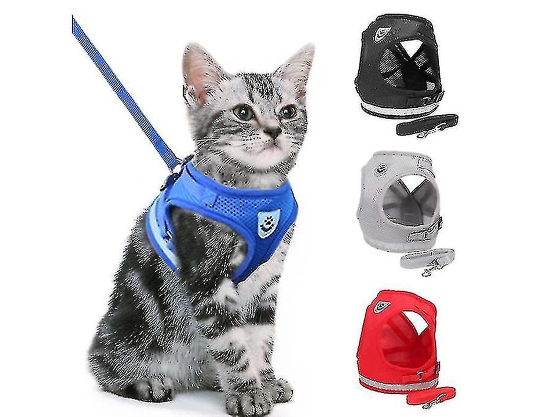 2026-arnés Para Gatos Anti Escape, Confortable Y Reflectivo, Ajustable Con Malla Transpirable Y Cremallera De Seguridad