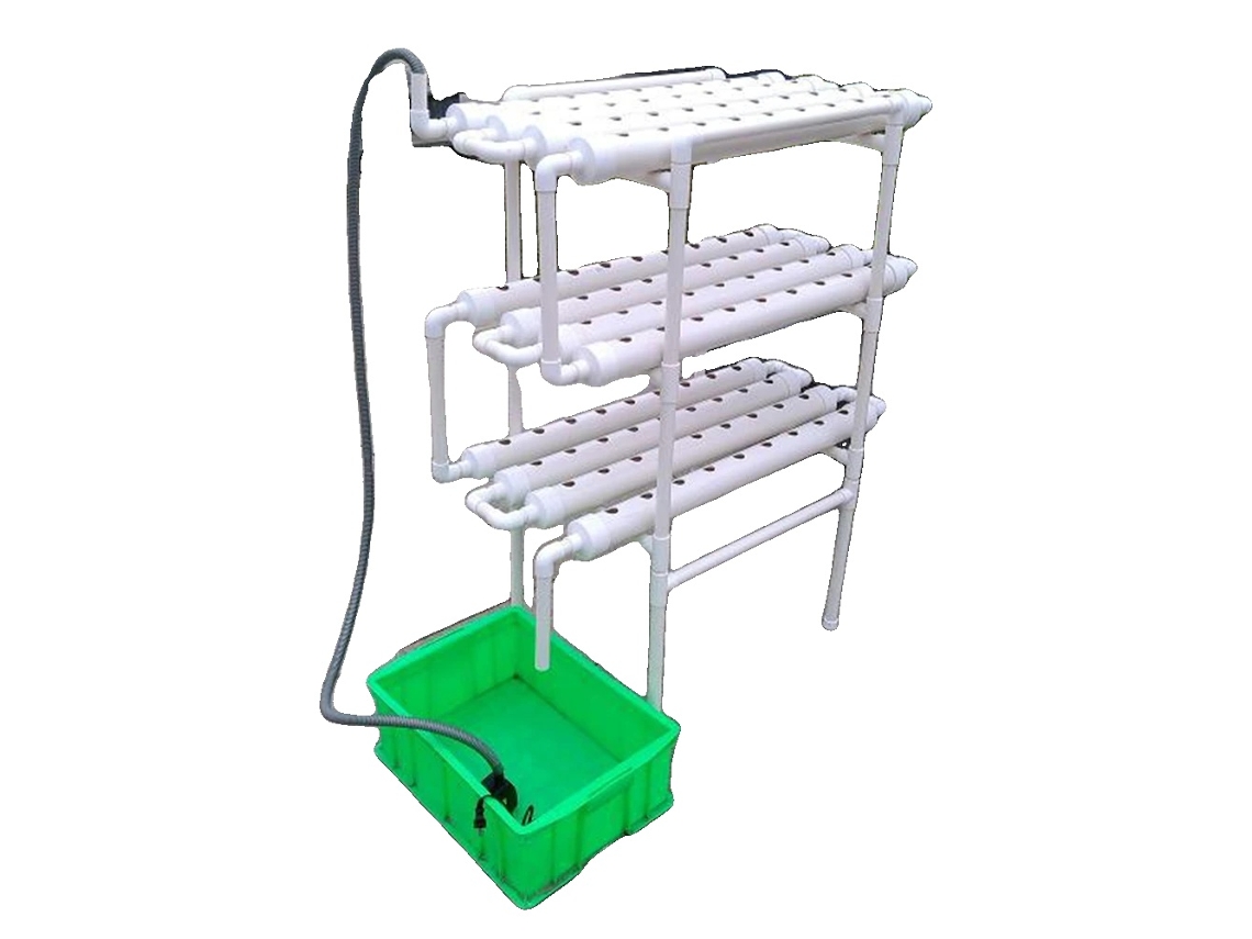 Kit de cultivo hidropónico, 3 capas, 108 ranuras para plantas, diámetro del tubo 6,1 cm, diámetro del orificio 3 cm, material PVC-U.