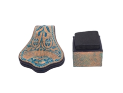 Soporte Para Tiza De Billar En Cuero Repujado Con Diseño Magnético, Accesorio Para Taco De Billar Con Tiza Azul.