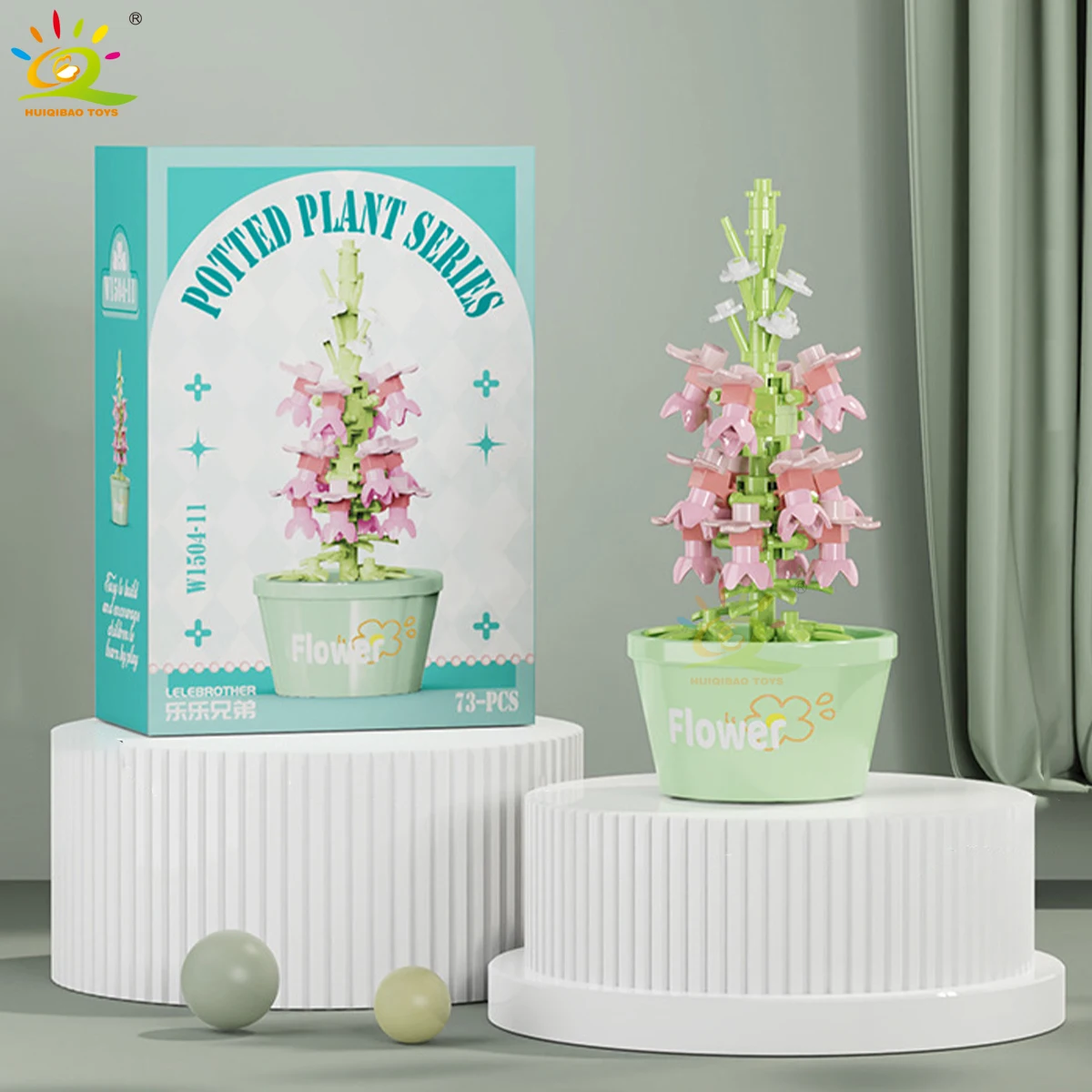 Bloques De Montar Moc Con Vaso De Flores, Espacio Atemporal Para Decoración De Mesa O Casa.