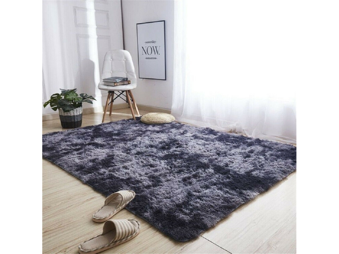 Rosa Púrpura Alfombras Felpa Tie-dye Multicolor 160x200cm Antideslizantes Piel Sintética Gran Absorción Agua