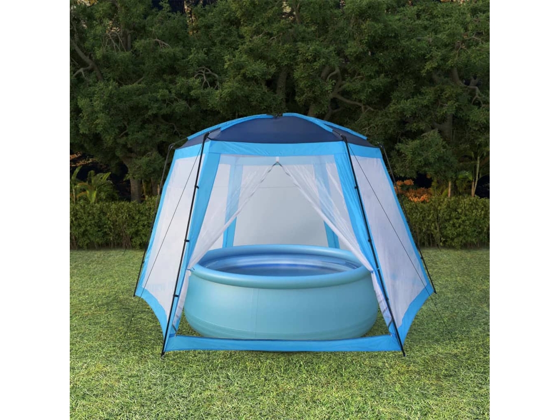 Carpa para piscina de 500x433x250 cm, tela azul