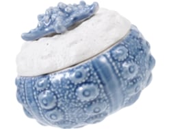 Caixa De Joias Grande De Cerâmica, Estilo Oceânico, Design Nórdico, Com Tampa, Azul, Em Formato De Tigela.