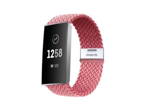 Pulsera Trenzada Flexible para Fitbit By Google Charge 3 Rosa VEANXIN