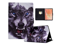 Funda A2 para tableta Amazon Fire HD 10 con estampado de piel sintética y ranuras para tarjetas, diseño de perro lobo de Chennnls (2023)