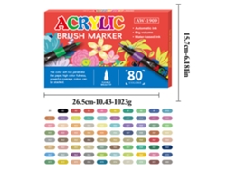 Rotuladores de pintura acrílica para niños, punta suave, 80 colores Gertiz