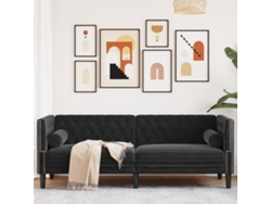 Sofá Chesterfield 3 Plazas | Sofá De Salón | Sofá De Descanso Con Cojines Terciopelo Negro
