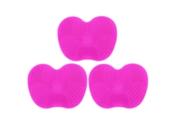 Juego De 3 Alfombrillas De Silicona Para Limpiar Brochas De Maquillaje Con Diferentes Protuberancias Para Todo Tipo De Brochas Y Esponjas.