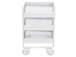 Ats-rack De Almacenamiento Miniatura 3 Niveles Con Ruedas Para Muñecas, Mueble De Cocina 1:12, Decoración Blanca