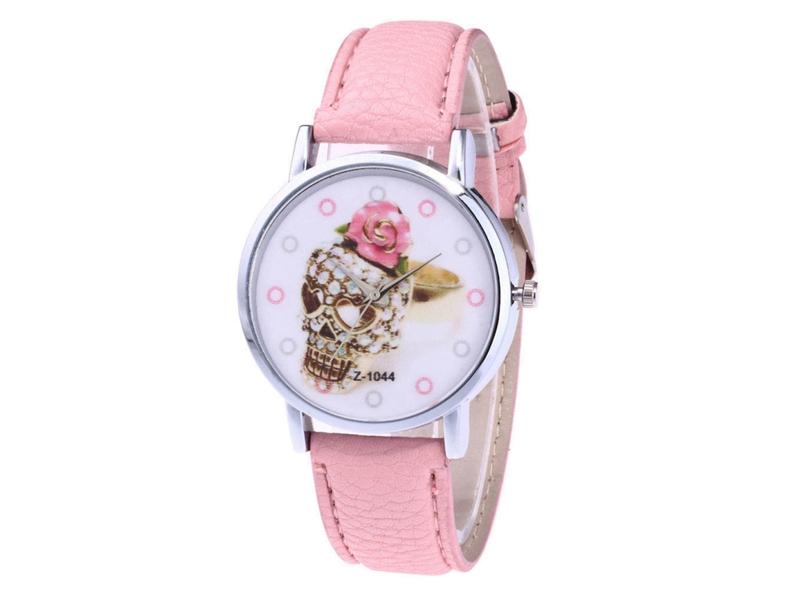 Reloj De Pulsera Lvpai P802 Para Mujer En Piel Sintética Con Orejas De Gato Y Esfera Redonda.