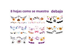 Pegatinas ruborizadas para Halloween, temporales y fáciles de quitar, 8 adorables tatuajes temporales. Mdug