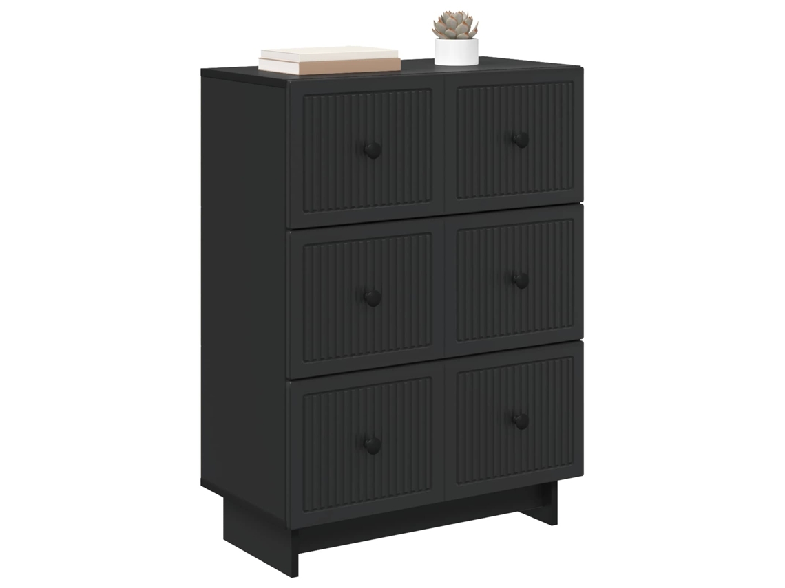 Maison Exclusive - Cajonera Negro 66 X 34,5 X 90 Cm Madera De Ingeniería