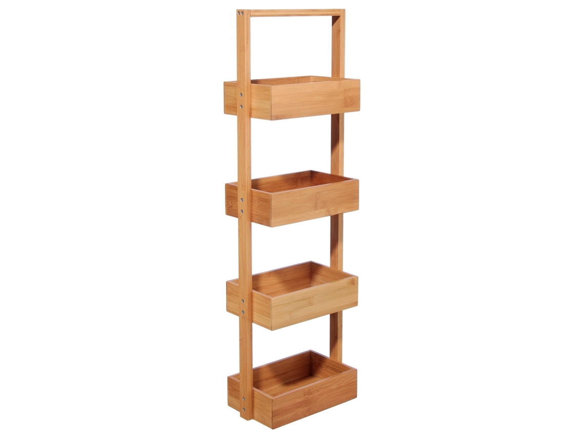 WELL HOME - Organizador de baño en bambú con 4 niveles H.88cm