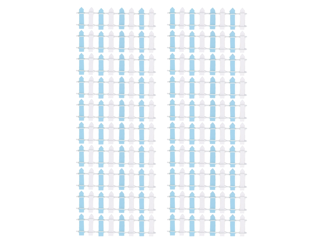 20 Piezas De Vallas En Miniatura Para Jardín O Casa De Muñecas, Escalas 1/12 Y 1/6, Color Azul Claro Y Blanco.