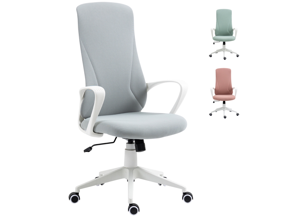 Silla de oficina giratoria de respaldo alto color gris