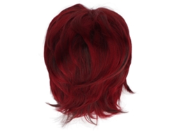 Peruca sintética curta e encaracolada vermelha 2026 para cosplay feminino, cabelo realista, ajustável, macia e confortável.