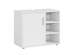 Armario de baño Kulaik con 1 puerta y 3 estantes, 51x60x32cm - Blanco [EN.CASA]