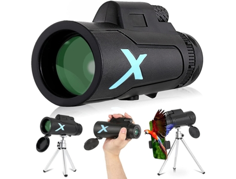 Telescopio monocular 12X50 Alcance monocular HD Bak4 de alta potencia con soporte para teléfono inteligente de baja visión nocturna y trípode ajust...