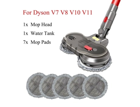 Cabezal de fregado en seco y húmedo eléctrico Ad para Dyson V7 V8 V10 V11, accesorios para aspiradoras inalámbricas con almohadillas de fregona par...