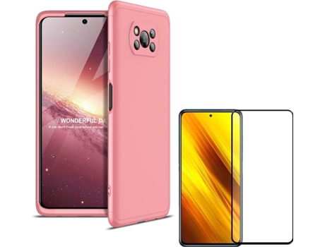 Carcasa y Protector Xiaomi Poco X3 Pro Slim armor 360º Rosa