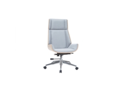 Sillón de Escritorio Moderno Tejido Gris Y Madera Clara Curved MILIBOO