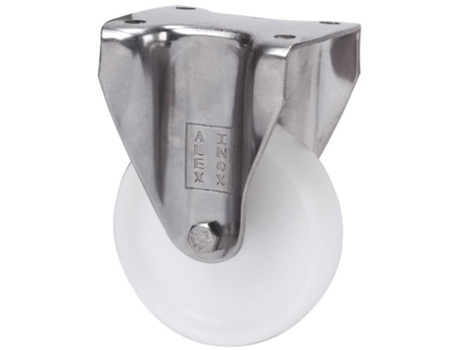 Rueda fija inox.17bhi60-bp plastico blanco eje liso ALEX