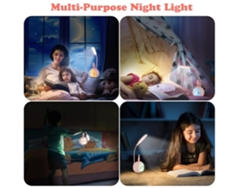 Lámpara de mesa LED plegable para leer, bonita lámpara de mesa para niños o niñas, color rosa navideño de Facpoet