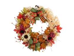 Corona de flores artificiales para decoración de paredes y puertas - Otoño