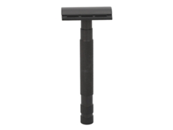 Porta Cuchilla De Barbijo De Doble Filo Manual Con Mango Largo Reutilizable Antideslizante Negro Para Barberos