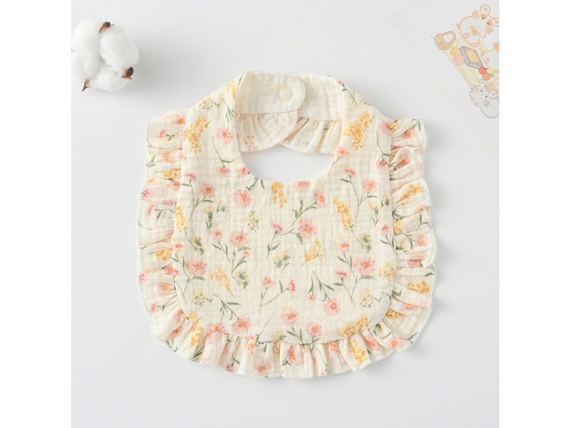 Babero para bebés con volantes, toalla para la saliva del bebé, tela de algodón suave, estilo: floral XIAOMOYU