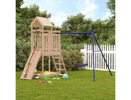 vidaXL Parque infantil de exterior madera maciza de pino