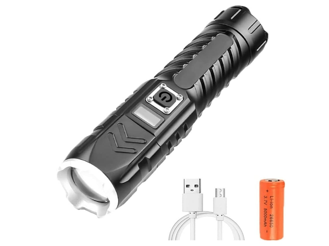 Linterna Xhp90 20000lumens 4modos Ipx8 Banco Energía Manual Negra Yizhood