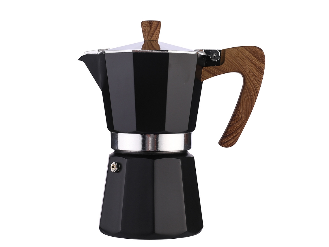 Cafetera italiana de 150 ml para moca, 3 tazas Eifson para moca (negra)