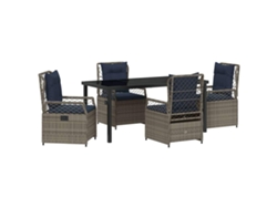 Maison Exclusive - Conjunto De Comedor De Jardín 5 Pcs Gris Ratán Sintético