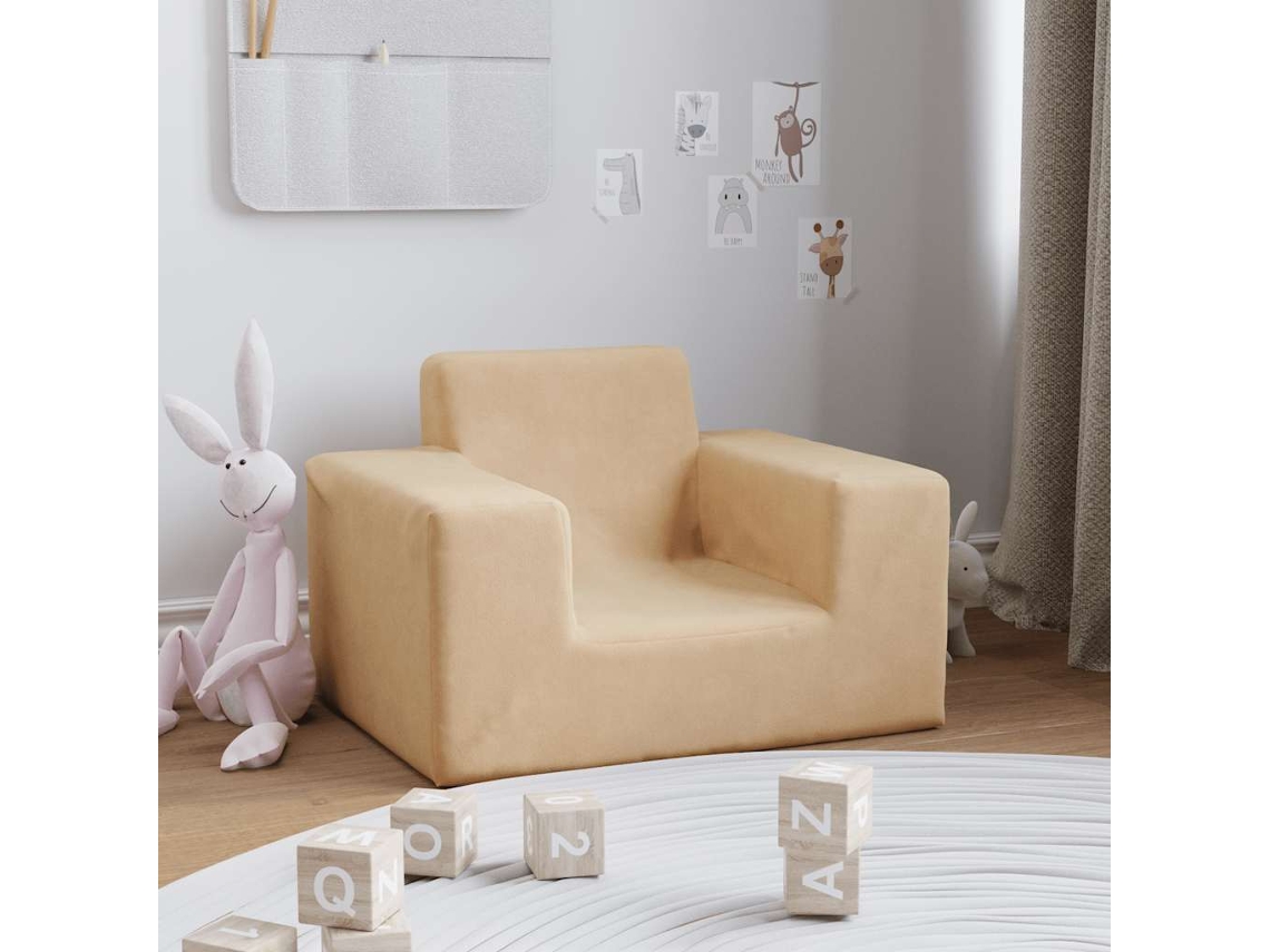 Sofá Para Niños | Sofá Infantil Felpa Suave Color Crema Wsd341237