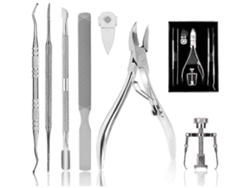 Kit Rebe para Unhas Encravadas, 7 Peças, Lenços Profissionais para Unhas Fortes/Encravadas, Aço Inoxidável para Manicure e Pedicure