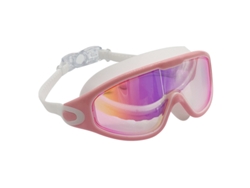 Gafas de buceo rosas HD para adultos con tapones para los oídos gruesos y montura.