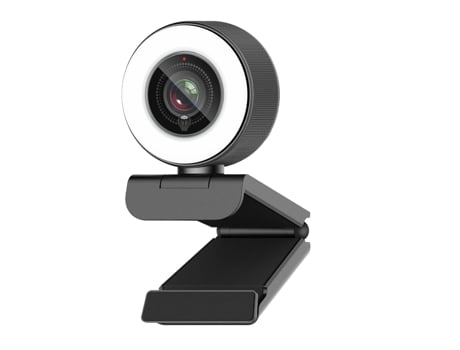 Streaming HD Webcam 1080P con anillo de luz, 967 USB PC Autofocus Web Camera con micrófono dual, cámara de video (negro) BISBISOUS