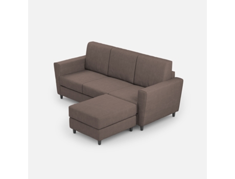 Sofá de 3 plazas (tres plazas de 60 cm) pouf dimensiones L.212 P.155 color topo ITYHOME
