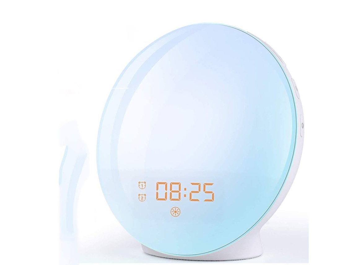 Despertador Wake Up Light, simulación de amanecer y atardecer, con radio FM, alarma doble. Kofihety