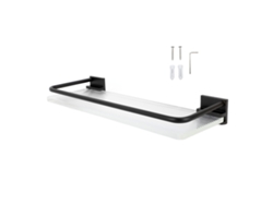 Estante De Baño De Aluminio Espacial Sin Agujeros De 30 Cm - Toallero De Pared