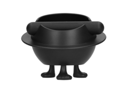 Contenedor para desechar granos de café en casa, forma de planeta, color negro